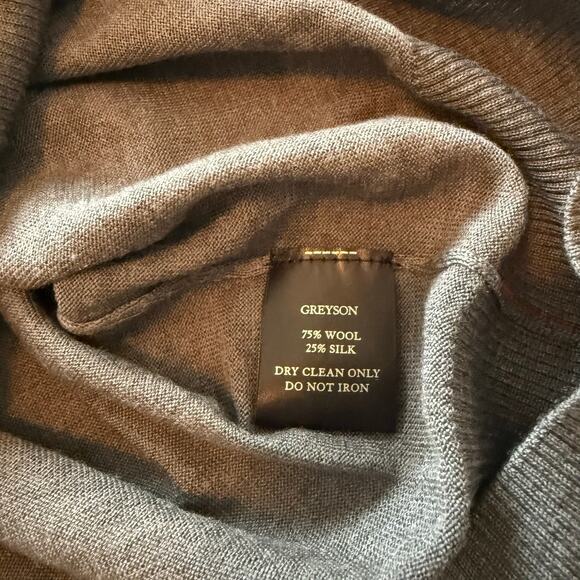NEW Greyson Clothiers Leith Crew Neck Sweater Gray Grey Heather Wool Silk Medium - Picture 8 of 13
